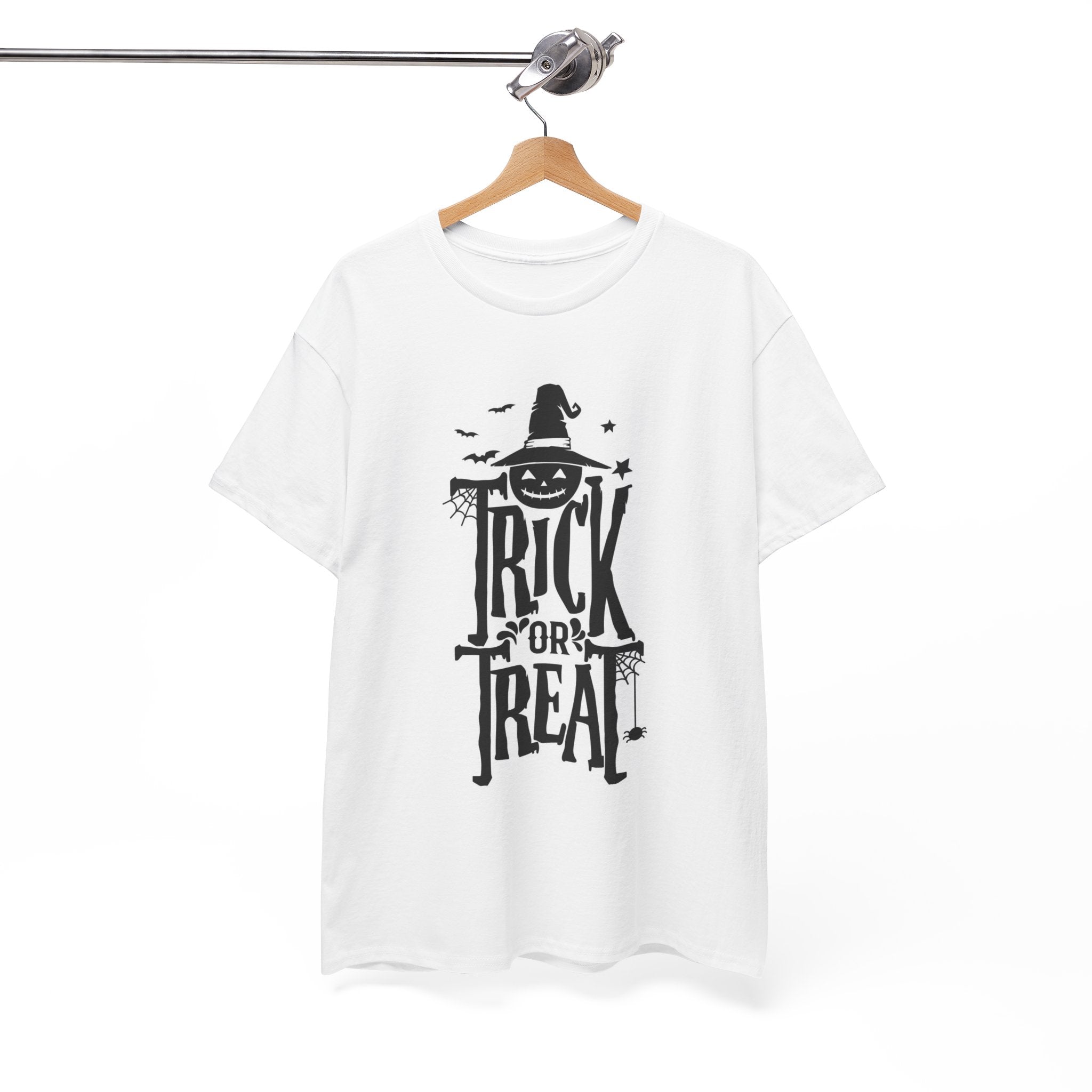 Halloween Trick or Treat Tee, Unisex Cotton T-Shirt, Scary Shirt, Pumpkin Costume, Fall Celebration Apparel