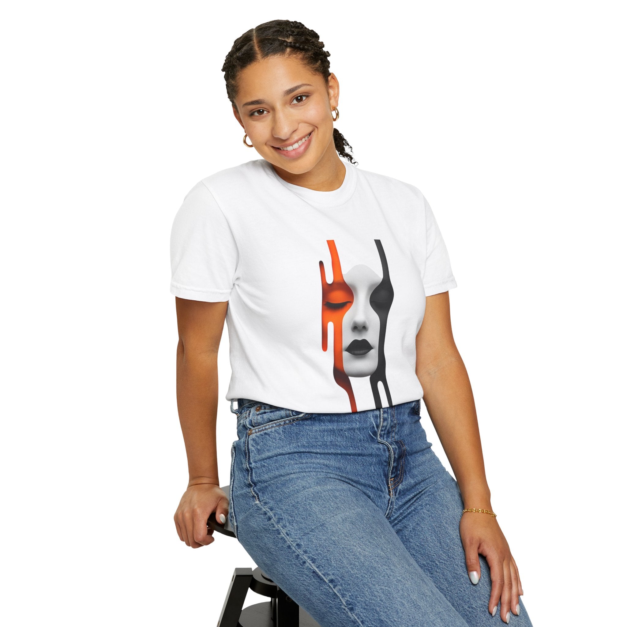 Artistic Drip Face T-shirt - Unique Unisex Graphic Tee, Casual Wear, Gift for Art Lovers, Trendy Streetwear, Everyday Style, Fashion Forward