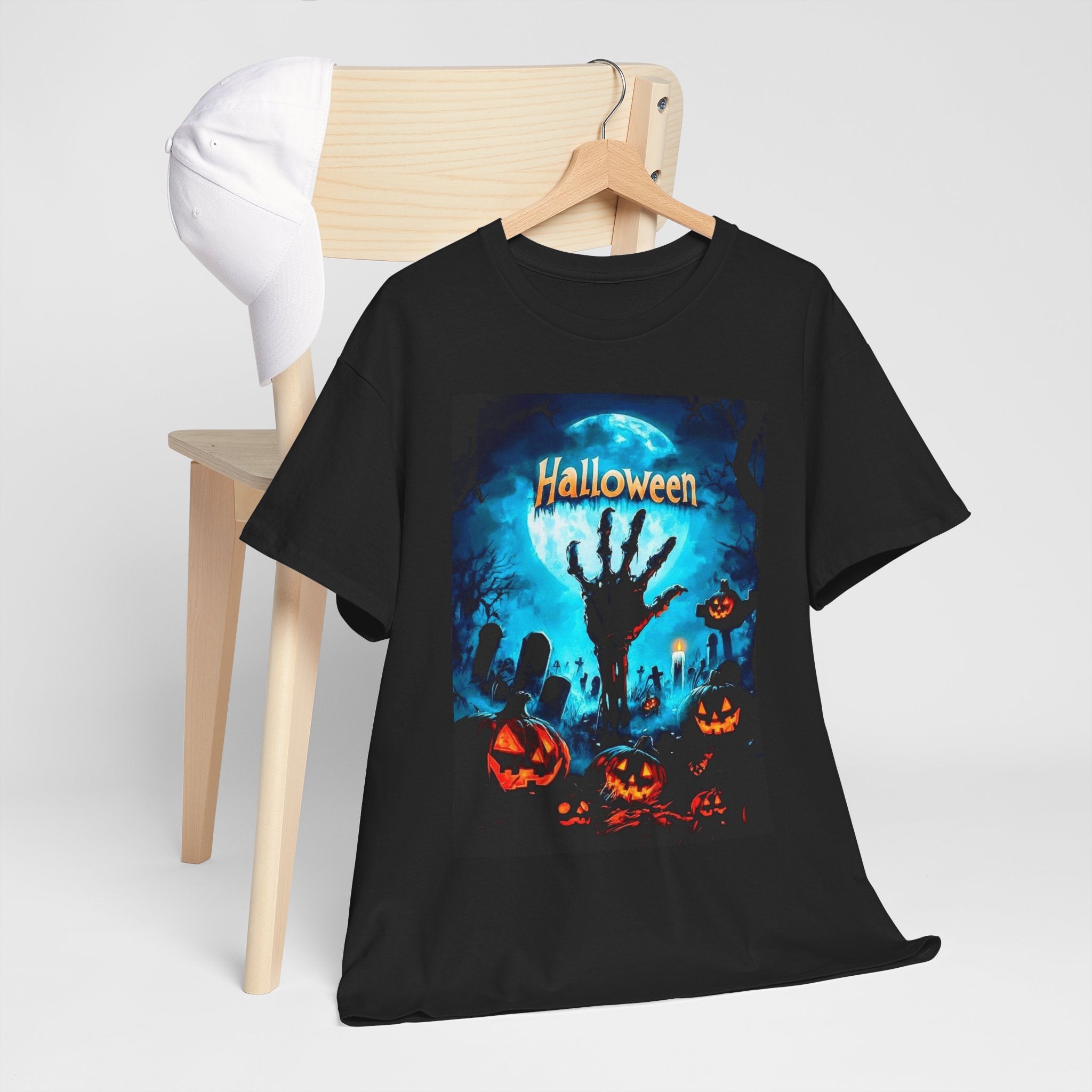 Halloween Unisex Heavy Cotton Tee, Spooky T-Shirt, Pumpkin Shirt, Fall Outfit, Halloween Costume, Gift for Horror Fans