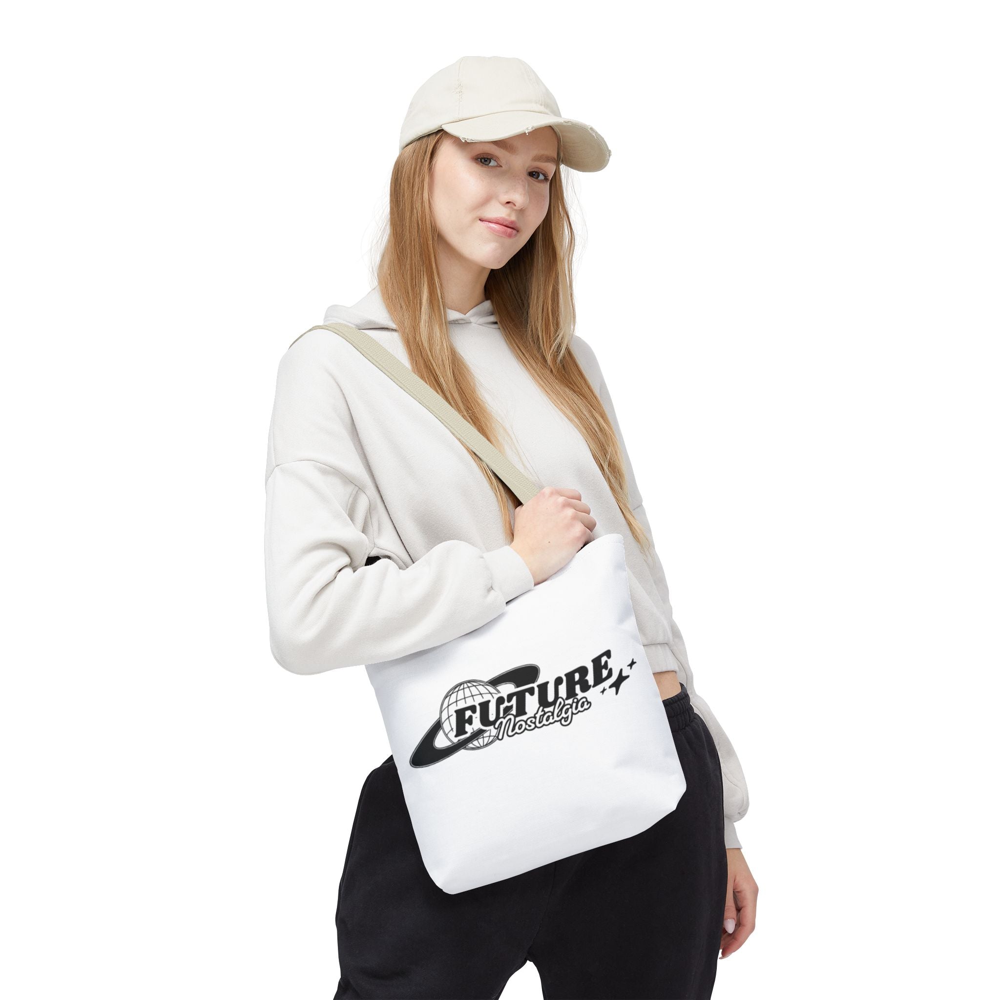 Futuristic Nostalgia Tote Bag, Trendy Reusable Shoulder Bag, Eco-Friendly Everyday Tote, Gift Idea for Travelers, Unique Fashion Accessory