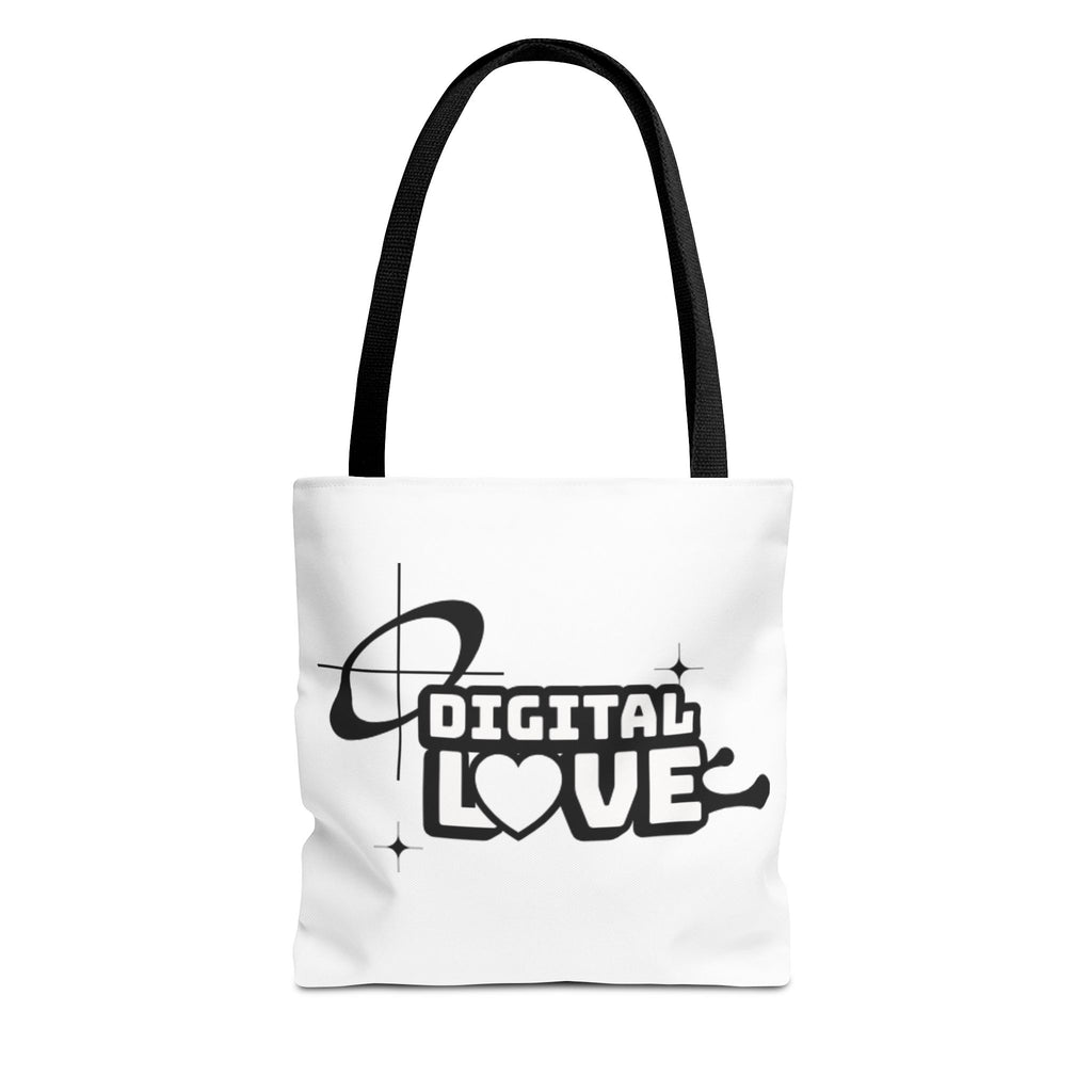 Digital Love Tote Bag, Stylish Eco-Friendly Canvas Bag, Perfect for Everyday Use, Gifts for Valentine’s Day, Shopping, or Beach Trips