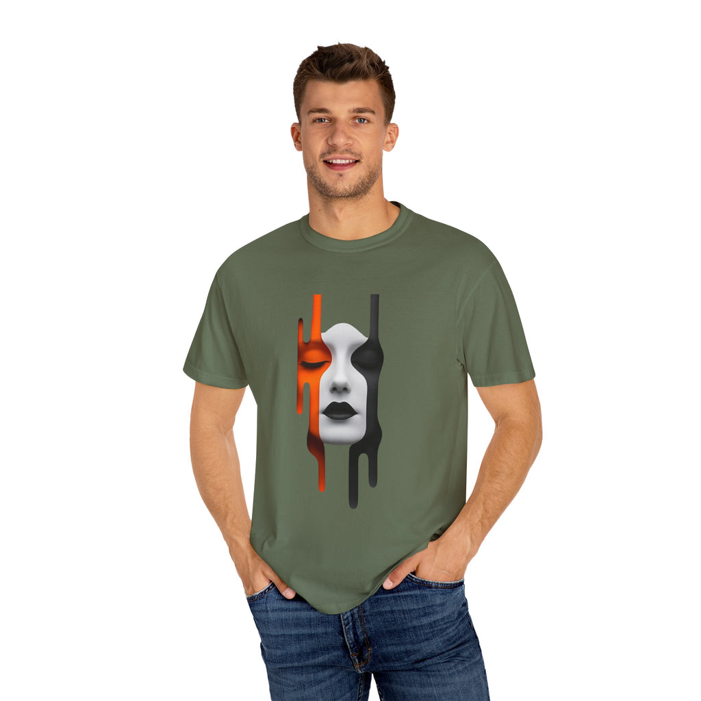 Artistic Drip Face T-shirt - Unique Unisex Graphic Tee, Casual Wear, Gift for Art Lovers, Trendy Streetwear, Everyday Style, Fashion Forward