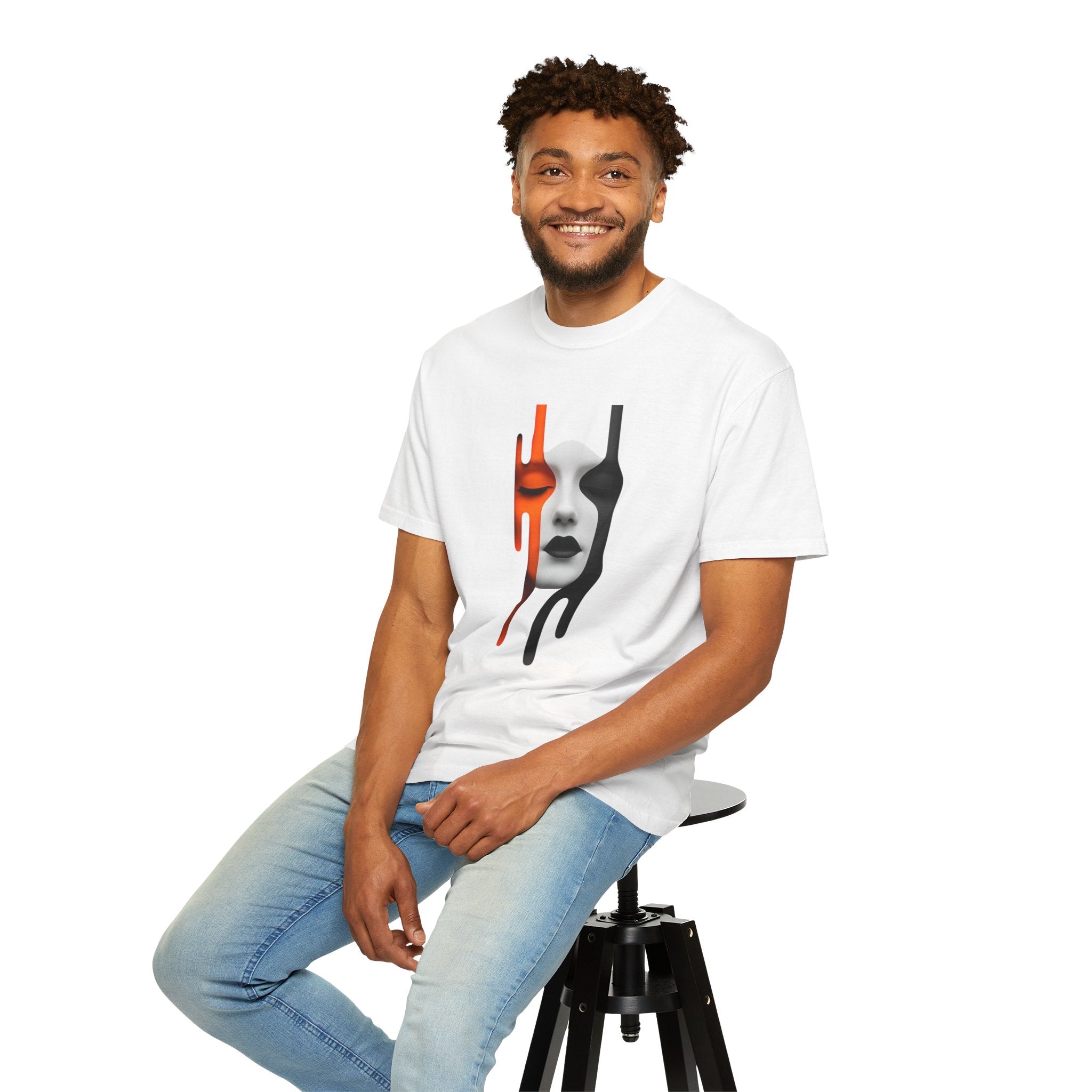 Artistic Drip Face T-shirt - Unique Unisex Graphic Tee, Casual Wear, Gift for Art Lovers, Trendy Streetwear, Everyday Style, Fashion Forward