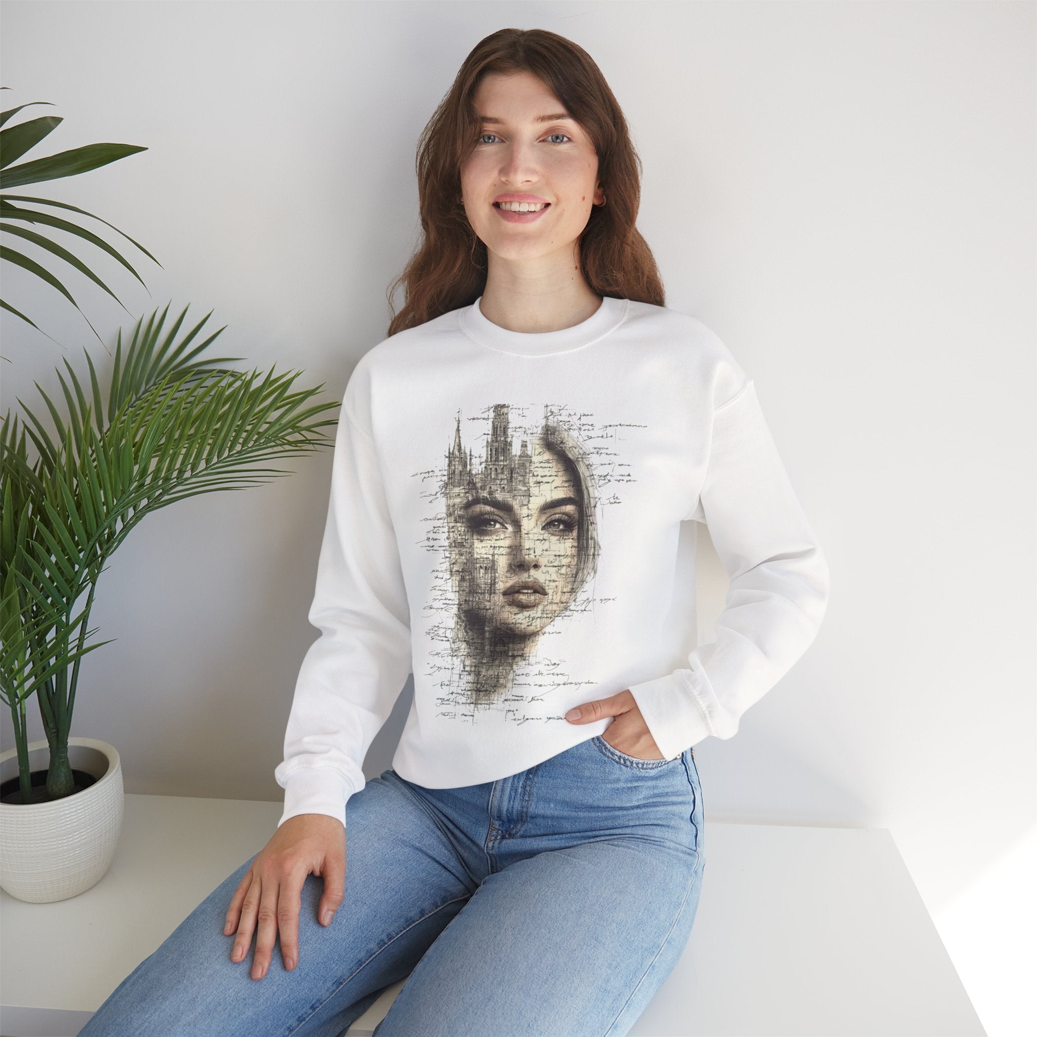 Artistic Unisex Crewneck Sweatshirt, Bohemian Style, Gift for Art Lovers, Cozy Everyday Wear, Perfect for Fall