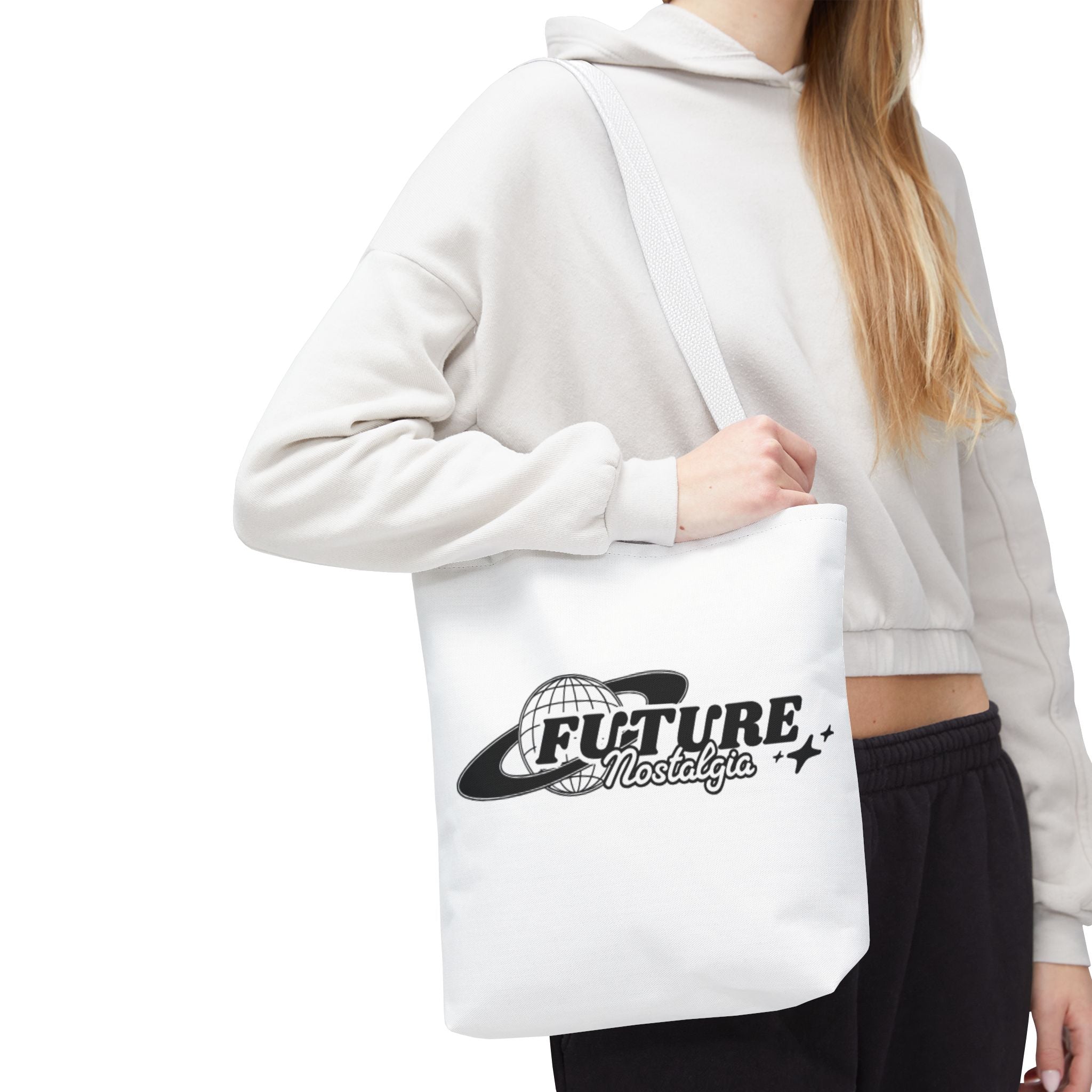 Futuristic Nostalgia Tote Bag, Trendy Reusable Shoulder Bag, Eco-Friendly Everyday Tote, Gift Idea for Travelers, Unique Fashion Accessory
