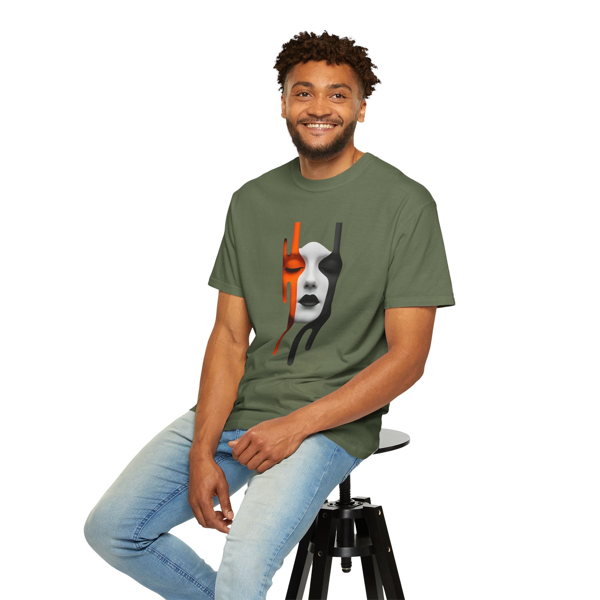 Artistic Drip Face T-shirt - Unique Unisex Graphic Tee, Casual Wear, Gift for Art Lovers, Trendy Streetwear, Everyday Style, Fashion Forward