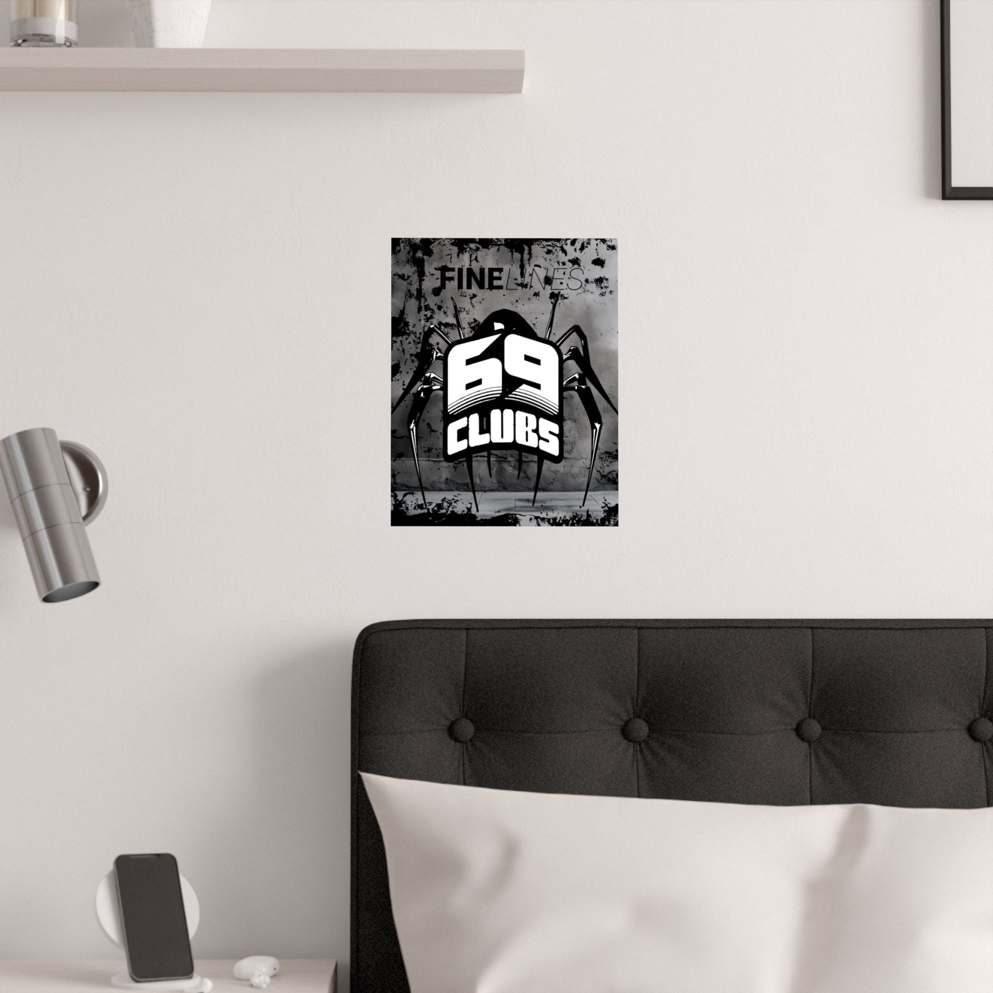 Grunge Art Poster, Urban Wall Decor, Alternative Room Aesthetic, Unique Gift for Teens, Music Lovers, Fine Lines Artwork