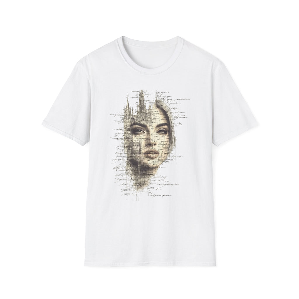 Artistic Portrait Unisex T-Shirt | Softstyle Graphic Tee for Art Lovers, Trendy Apparel, Gift for Creatives, Fashion Statement