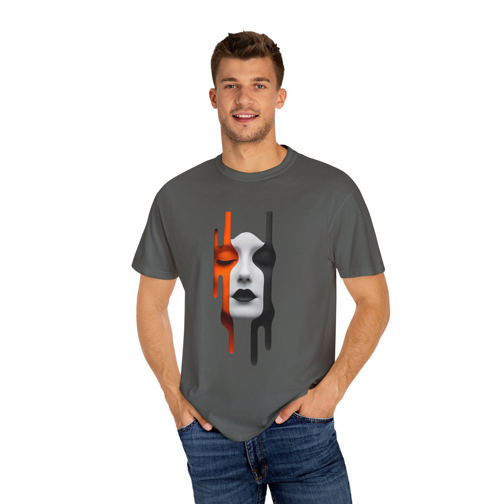 Artistic Drip Face T-shirt - Unique Unisex Graphic Tee, Casual Wear, Gift for Art Lovers, Trendy Streetwear, Everyday Style, Fashion Forward