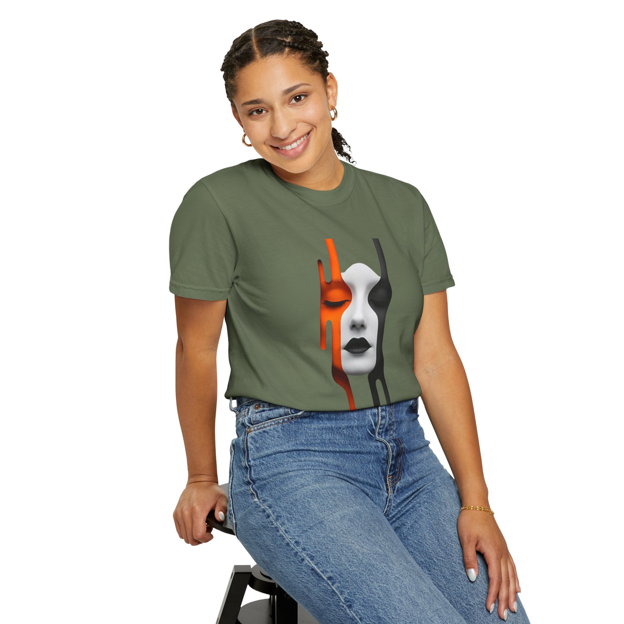 Artistic Drip Face T-shirt - Unique Unisex Graphic Tee, Casual Wear, Gift for Art Lovers, Trendy Streetwear, Everyday Style, Fashion Forward