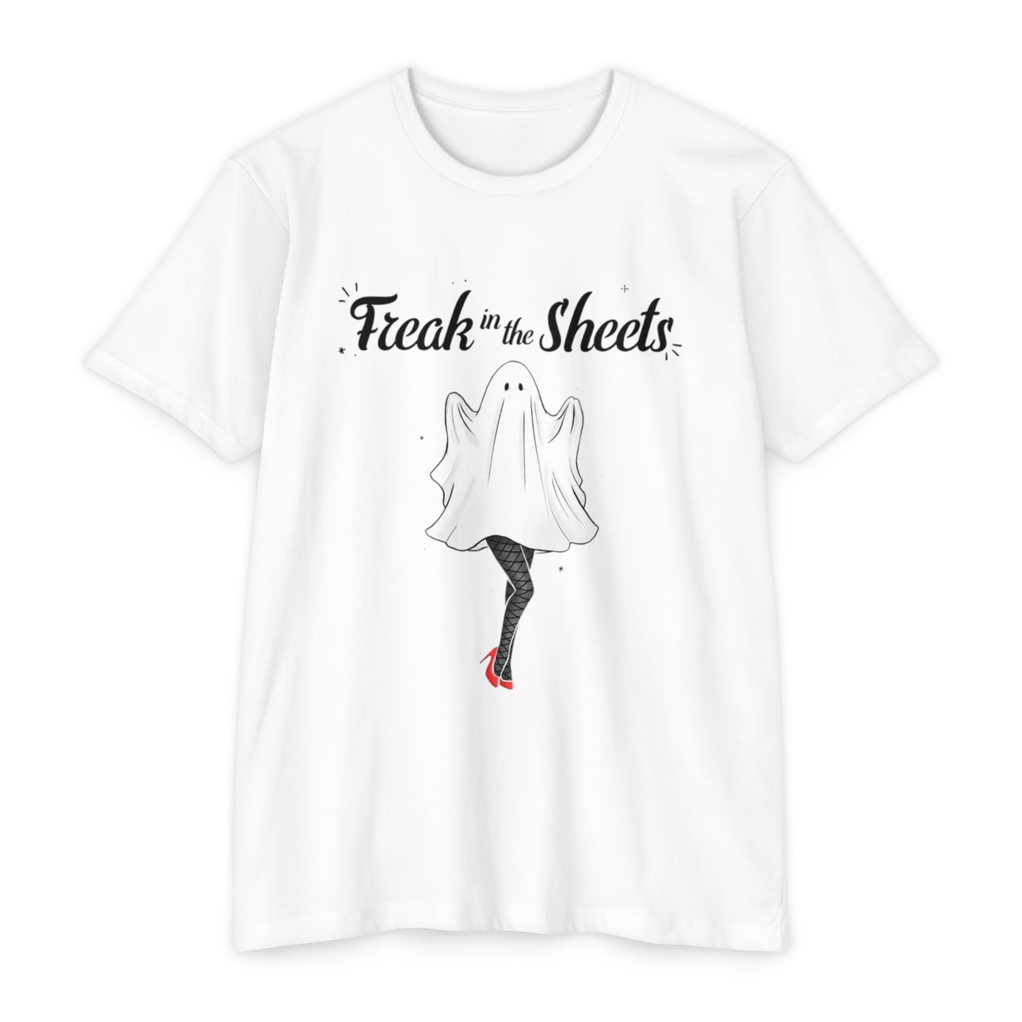 Halloween Humor Unisex T-Shirt | Freak in the Sheets Tee, Cute Ghost Shirt, Spooky Season Apparel, Funny Halloween Gift, Ghost Costume Top