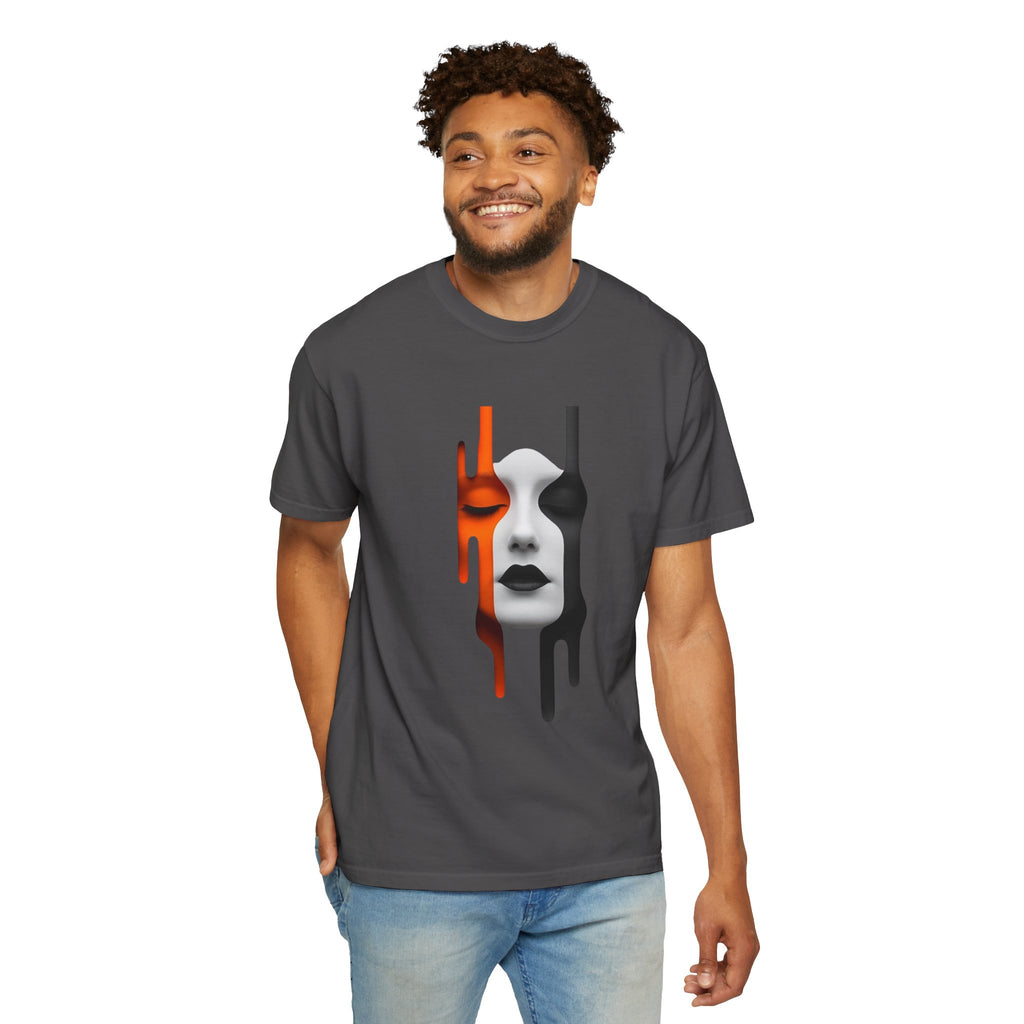 Artistic Drip Face T-shirt - Unique Unisex Graphic Tee, Casual Wear, Gift for Art Lovers, Trendy Streetwear, Everyday Style, Fashion Forward