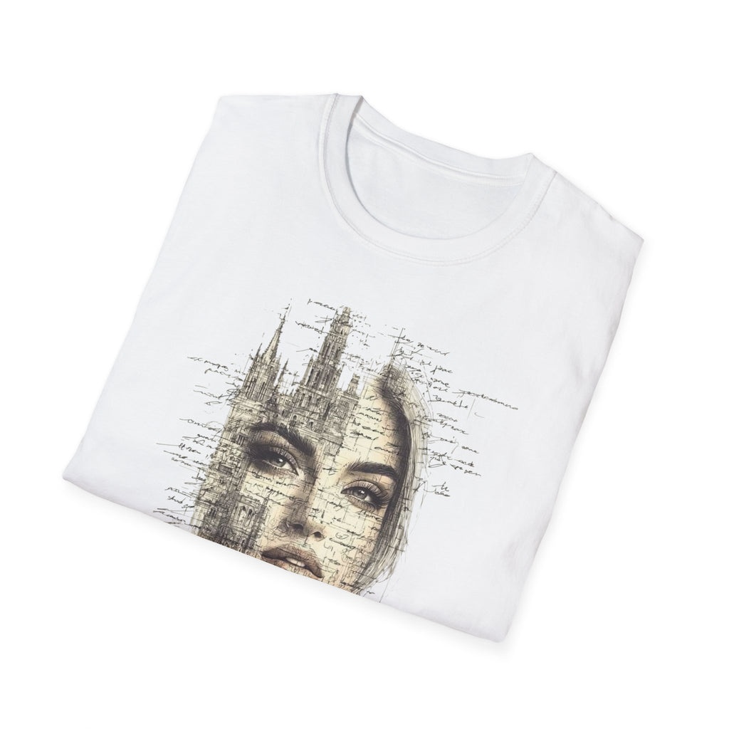 Artistic Portrait Unisex T-Shirt | Softstyle Graphic Tee for Art Lovers, Trendy Apparel, Gift for Creatives, Fashion Statement