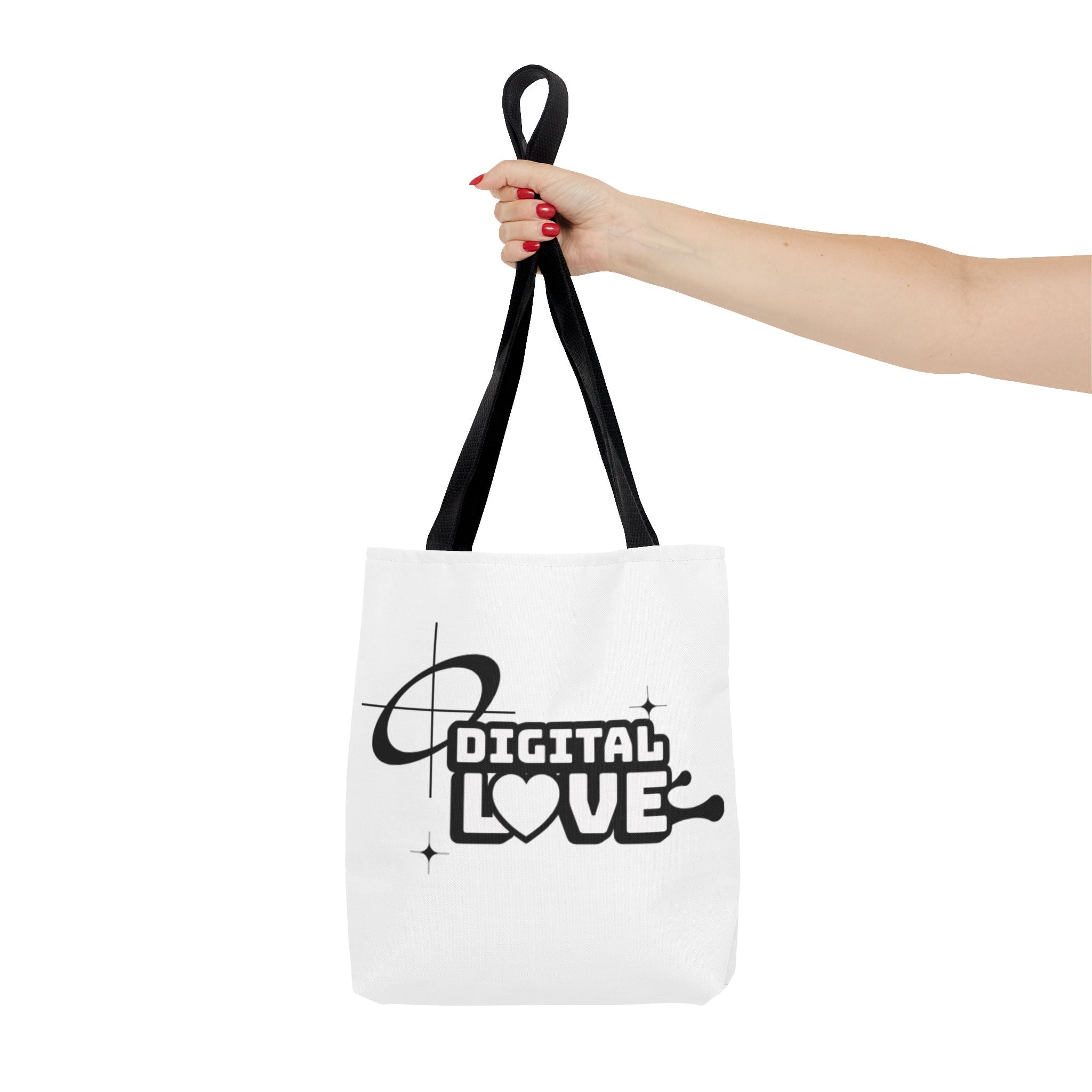 Digital Love Tote Bag, Stylish Eco-Friendly Canvas Bag, Perfect for Everyday Use, Gifts for Valentine’s Day, Shopping, or Beach Trips