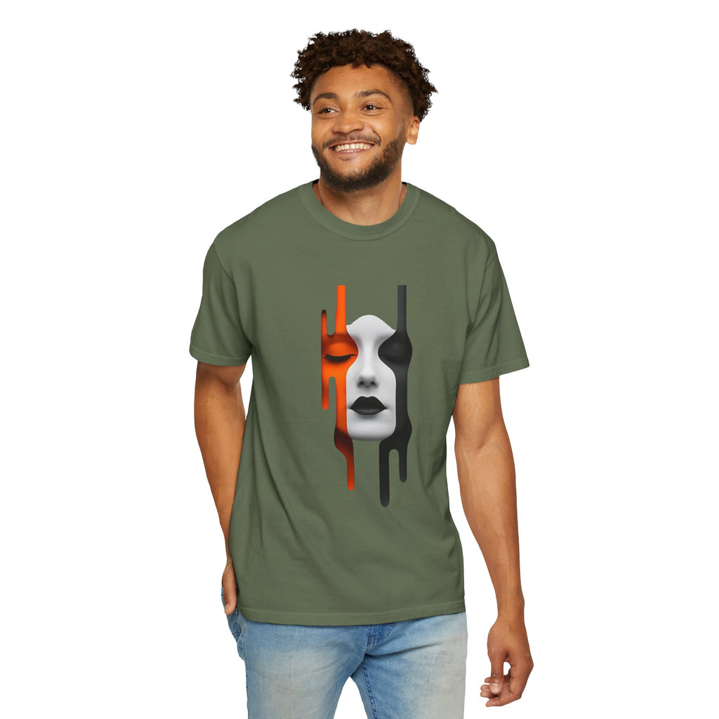 Artistic Drip Face T-shirt - Unique Unisex Graphic Tee, Casual Wear, Gift for Art Lovers, Trendy Streetwear, Everyday Style, Fashion Forward