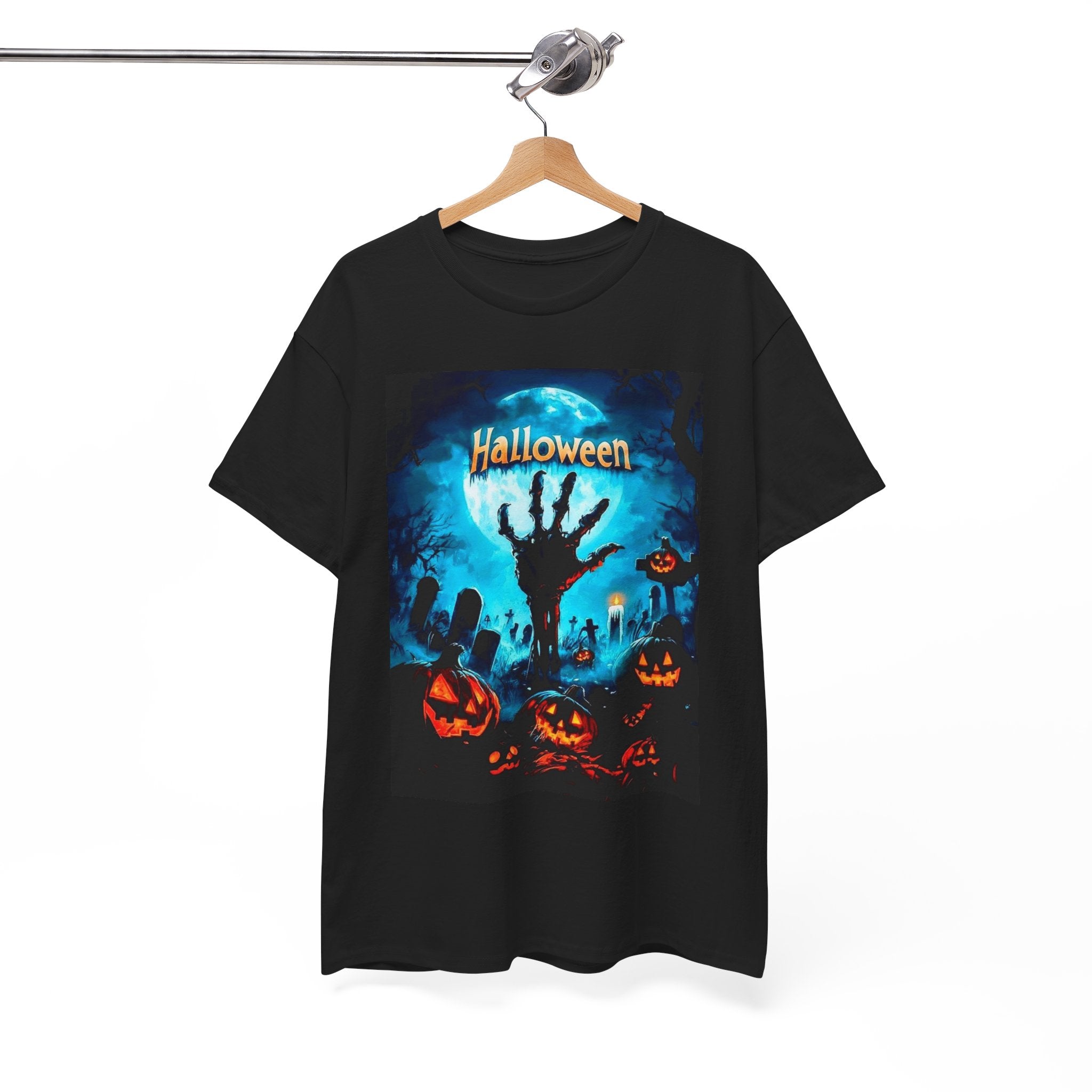 Halloween Unisex Heavy Cotton Tee, Spooky T-Shirt, Pumpkin Shirt, Fall Outfit, Halloween Costume, Gift for Horror Fans