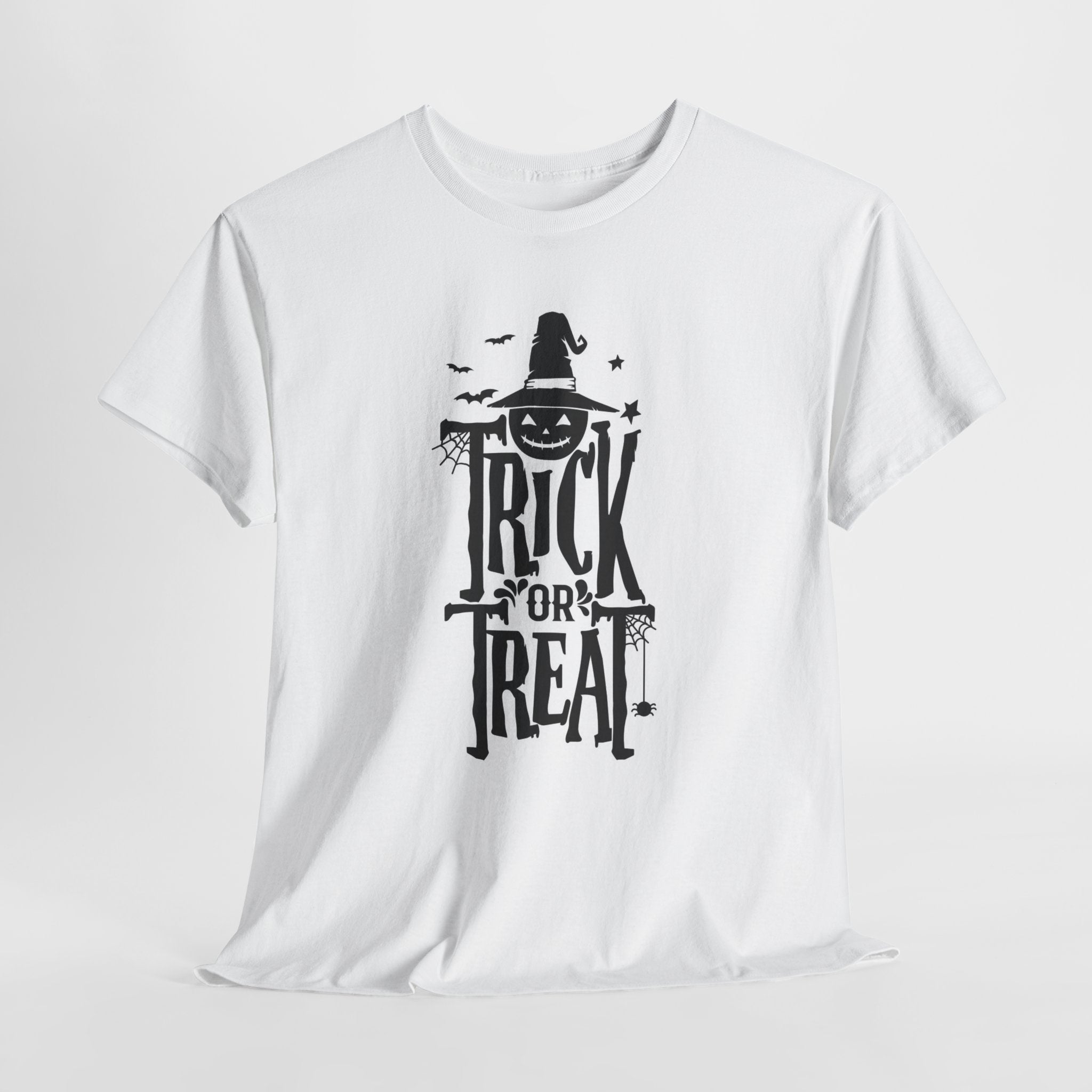 Halloween Trick or Treat Tee, Unisex Cotton T-Shirt, Scary Shirt, Pumpkin Costume, Fall Celebration Apparel