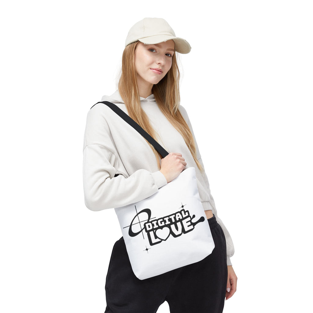 Digital Love Tote Bag, Stylish Eco-Friendly Canvas Bag, Perfect for Everyday Use, Gifts for Valentine’s Day, Shopping, or Beach Trips