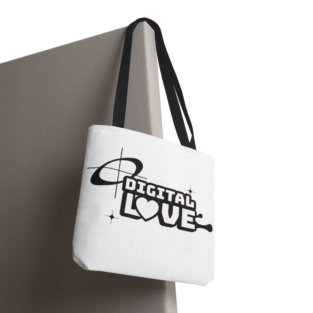 Digital Love Tote Bag, Stylish Eco-Friendly Canvas Bag, Perfect for Everyday Use, Gifts for Valentine’s Day, Shopping, or Beach Trips