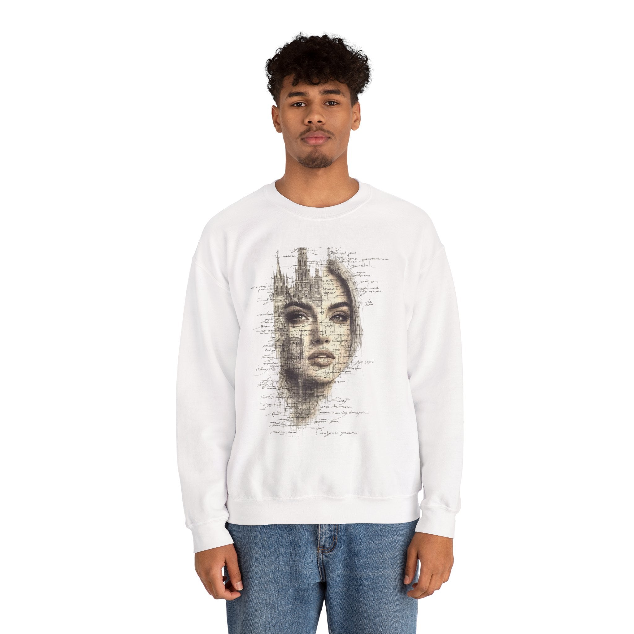 Artistic Unisex Crewneck Sweatshirt, Bohemian Style, Gift for Art Lovers, Cozy Everyday Wear, Perfect for Fall