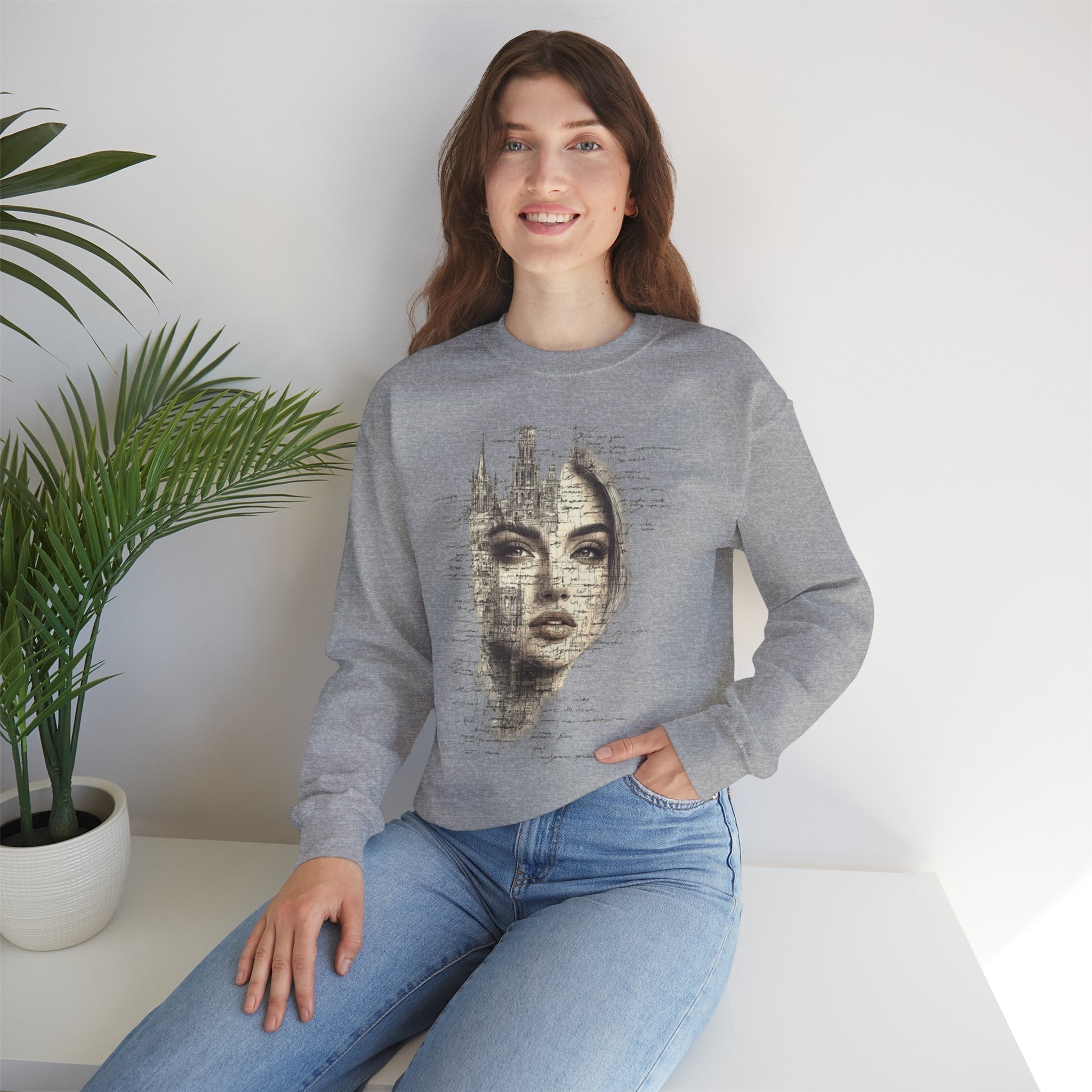 Artistic Unisex Crewneck Sweatshirt, Bohemian Style, Gift for Art Lovers, Cozy Everyday Wear, Perfect for Fall