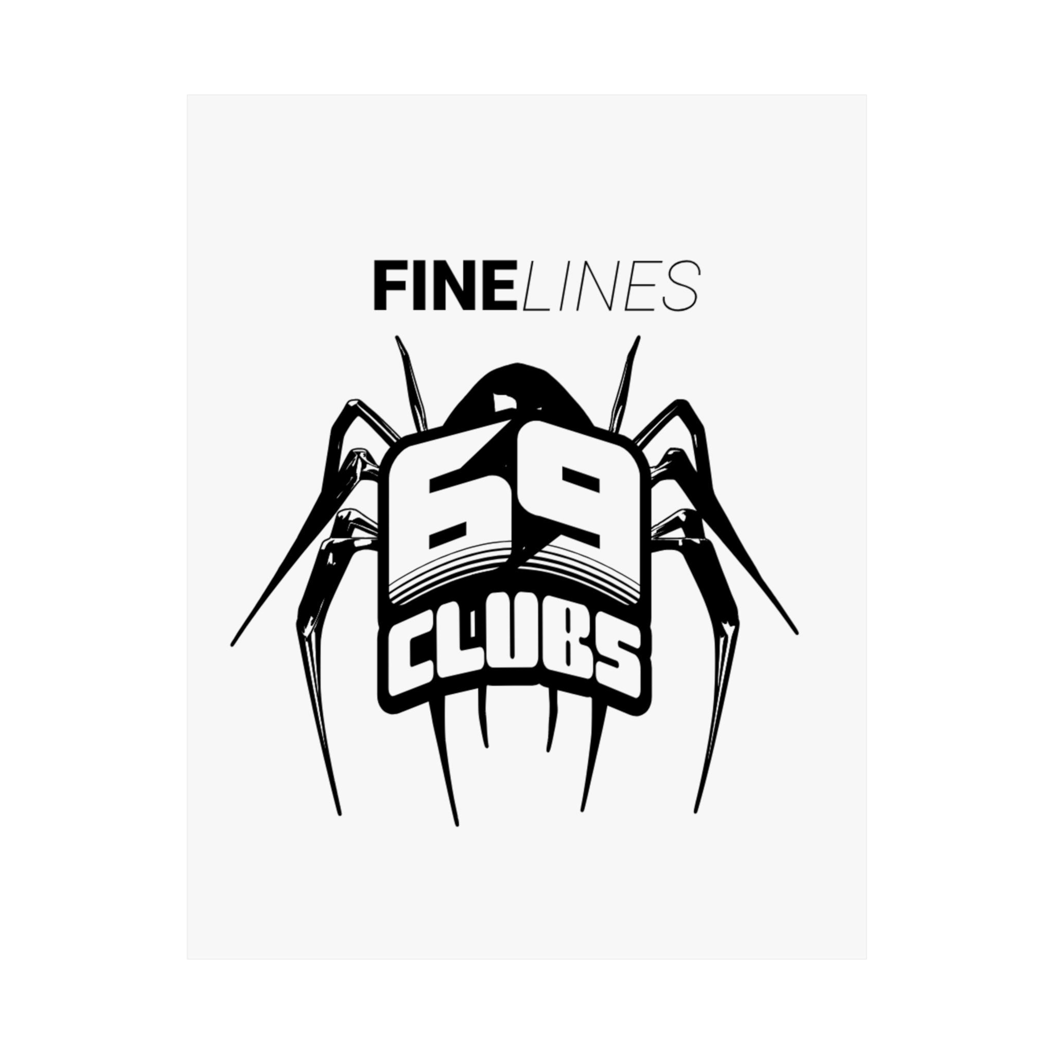 Logo with '69 Clubs' text and 'FINELINES' above on a white background