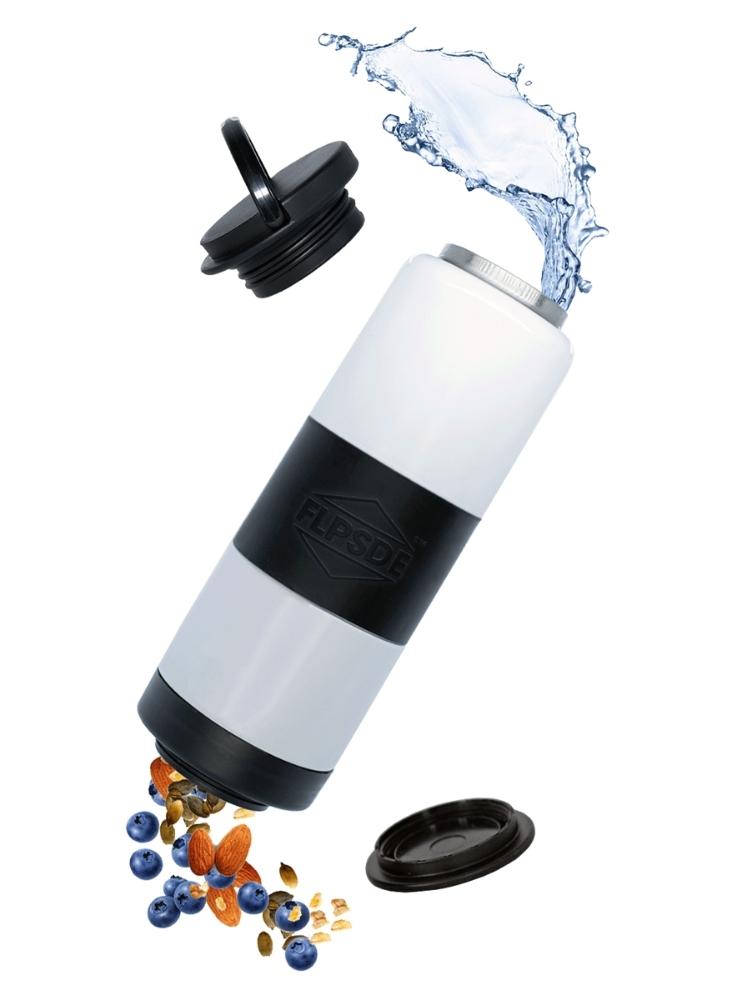 FLPSDE Dual Chamber Water Bottle with Snack Storage