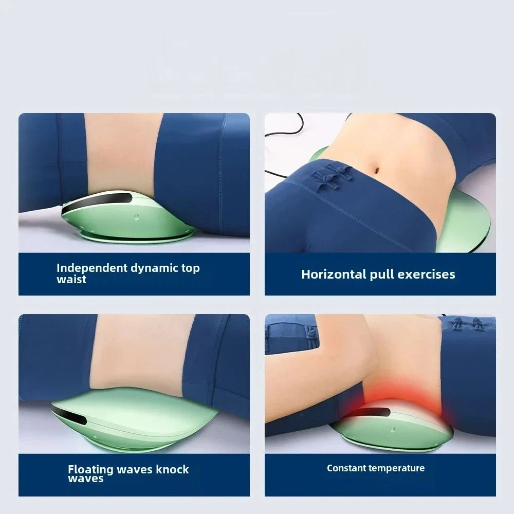 Rechargeable Electric Lumbar Traction Massager Adjustable Vibration Green-2