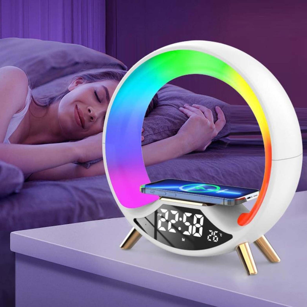Wireless Charger Lamp with Clock