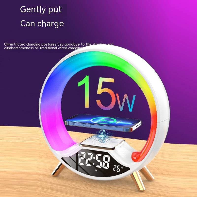 Wireless Charger Lamp with Clock